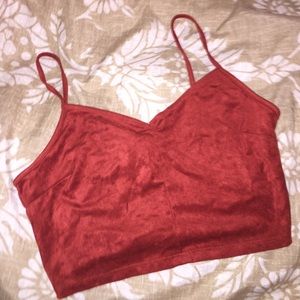 Burnt orange velvet crop top!